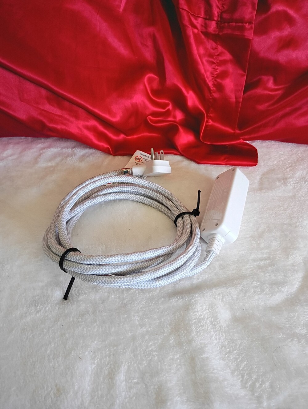 Cordinate USB-Charging Extension Cord With Surge Protection, 10' Cord, Gray/Whit